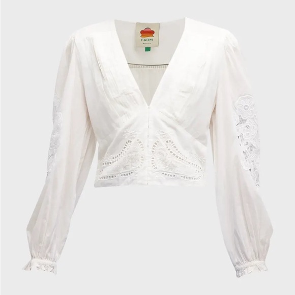 FARM RIO Off White Lace Blouse. Size M - Picture 1 of 6